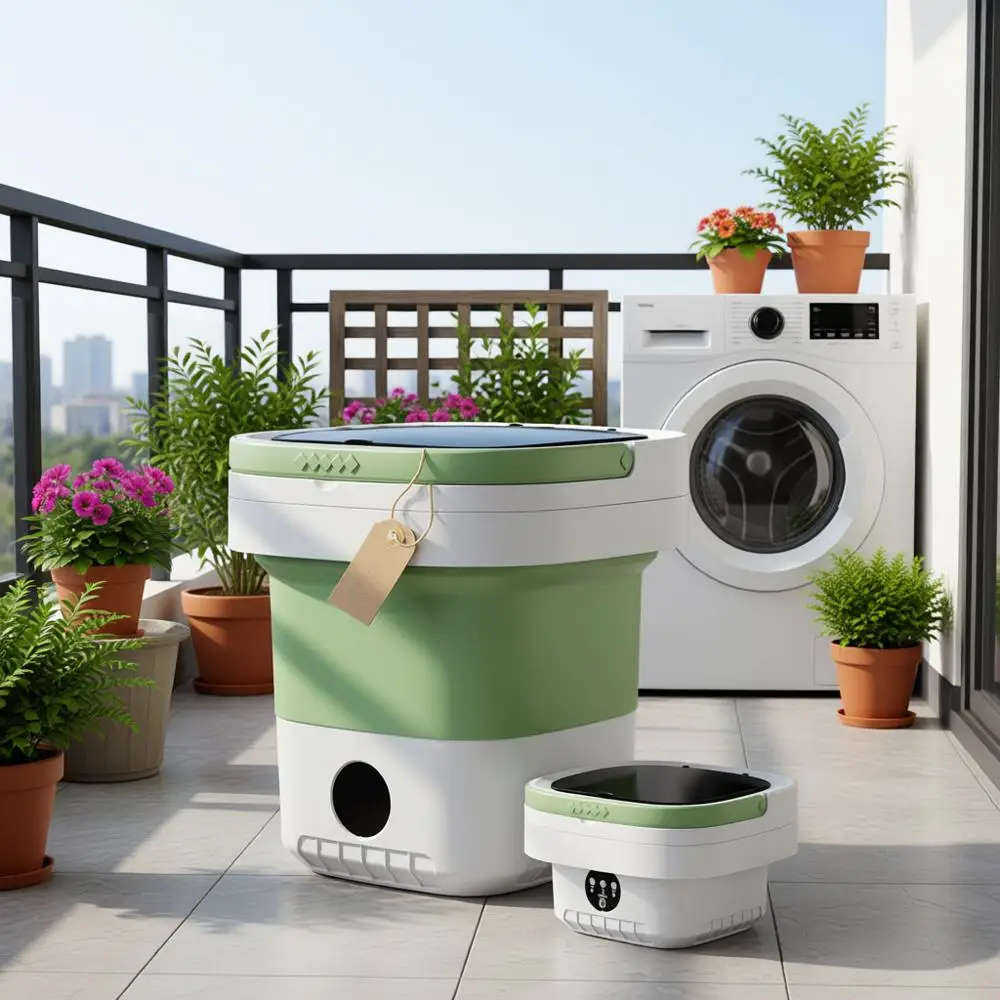 

Портативная стиральная машина увеличенной емкости 16 л с 3 циклами глубокой очистки, подходит для путешествий, кемпинга, квартир, общежитий.