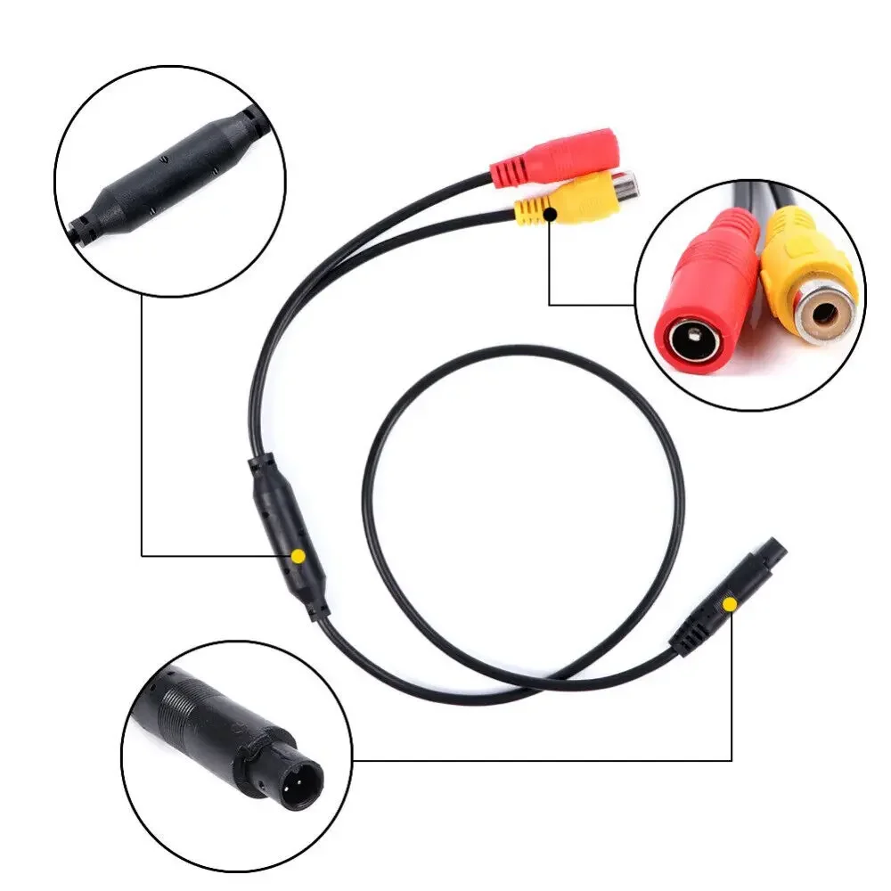 4 PIN Female To CVBS AHD RCA Male Conversion Cable For Rear View Mirror DVR Parking Monitor Connect Reverse Camera Backup Camera