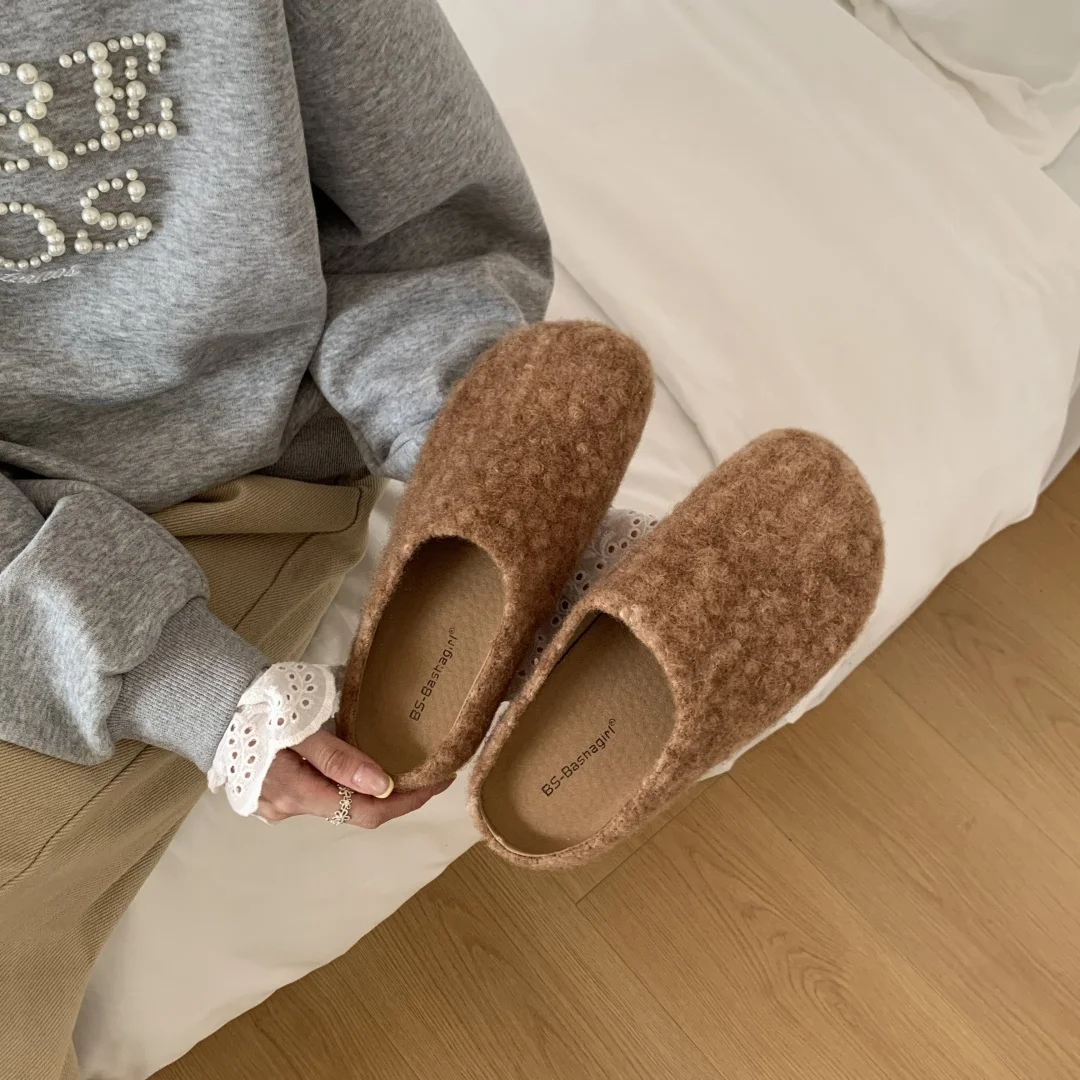 

fur mules Woman Shoes flat platform slipper designer closed toe shallow slides fashion slip on loafers casual zapatos de mujer