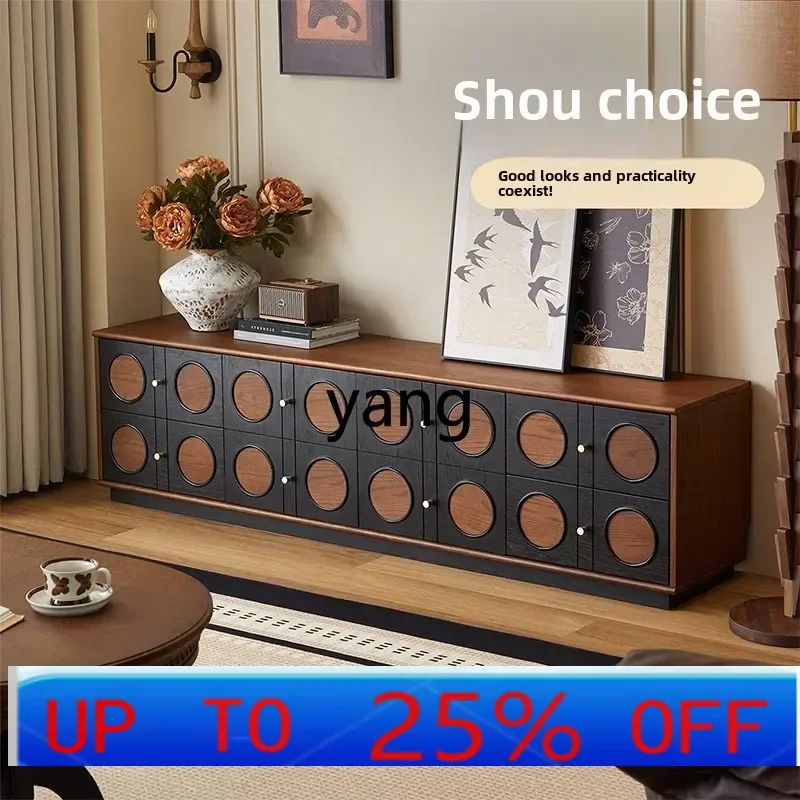 

LTT ТВ-шкаф для небольшой квартиры, гостиной, пола из массива дерева, ТВ-шкаф в стиле ретро