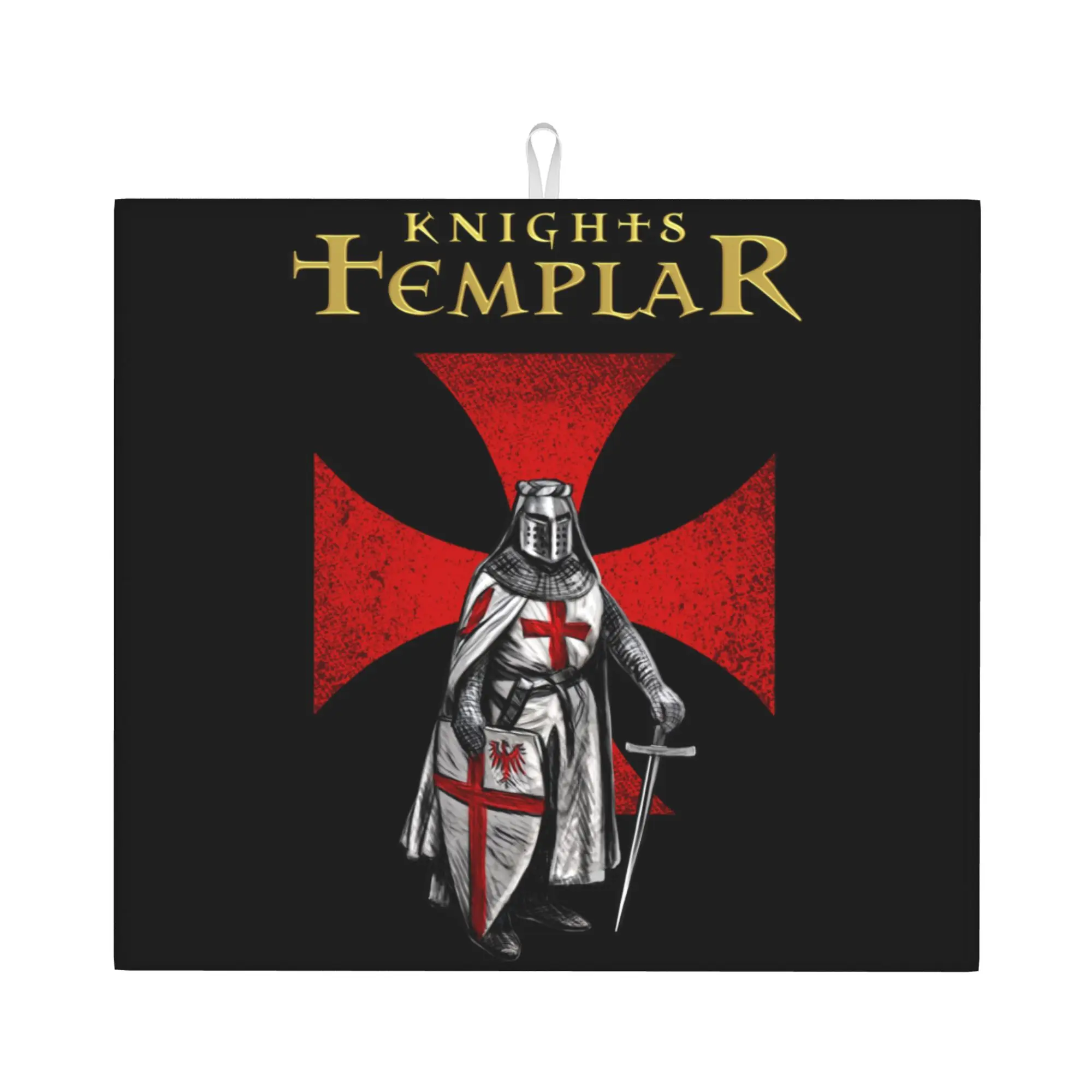 Drying Mat For Kitchen Crusader Knights Templar With Christian Red Cross Barware Tableware Washable Kitchen Sink Drying Pad