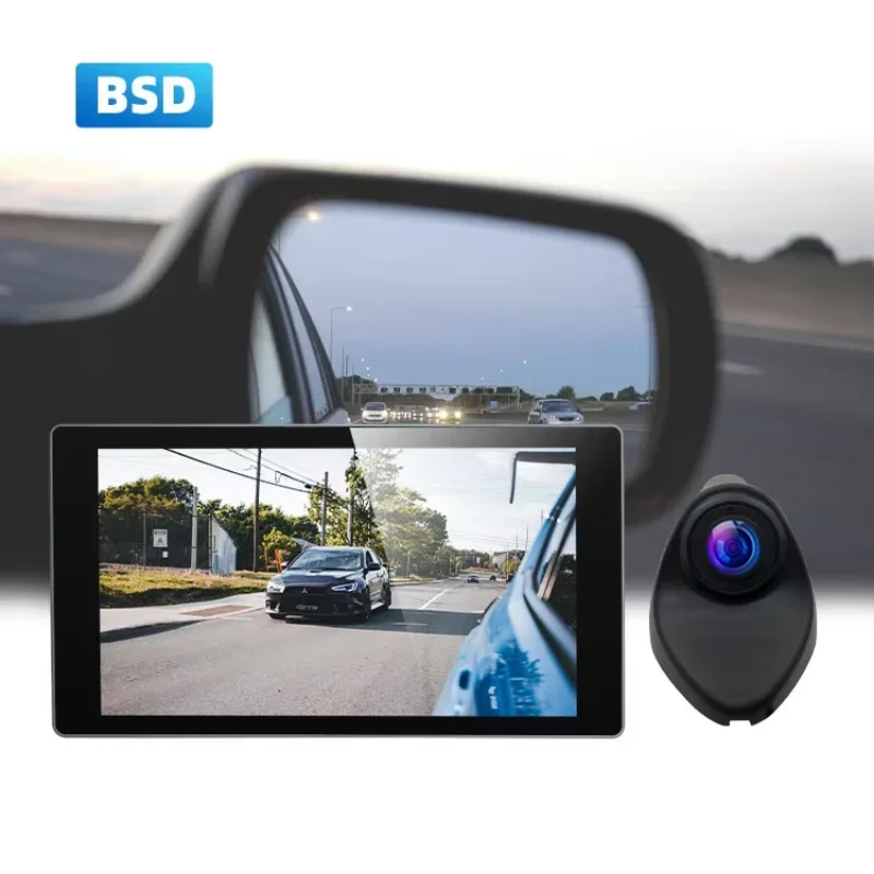 

5-inch AI Car Blind Spot Camera BSD Driving Recorder Electronic Rearview Mirror HD 1080P Side View Rotatable Camera Dash Cam