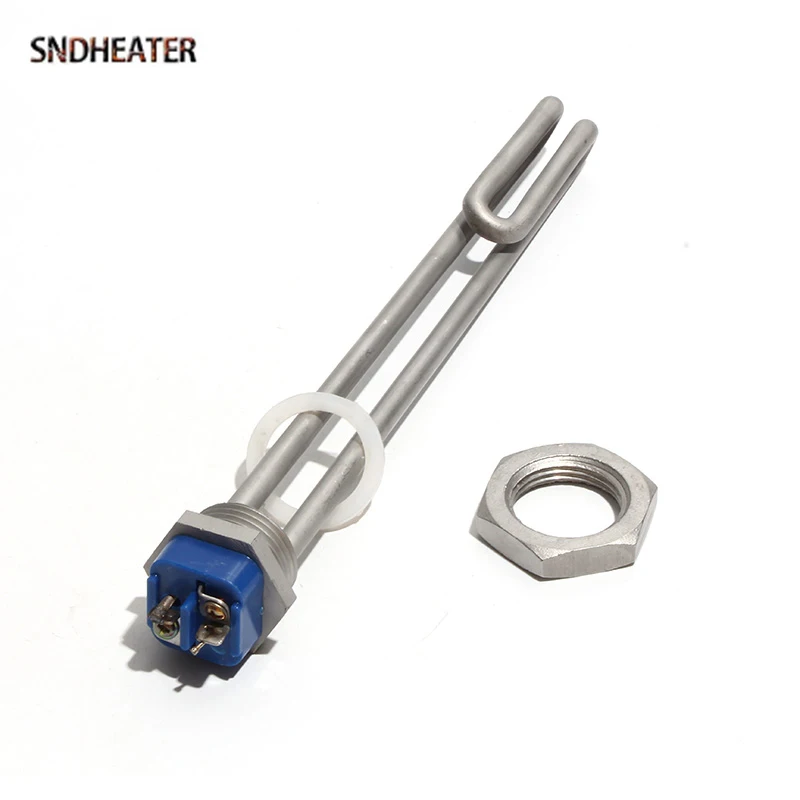 SNDHEATER DN25 1Inch BSP Thread 240V Immersion Screw Heater Element 1KW/2KW3KW Solar Water Heating Bend Tube 180mm/190mm/230mm