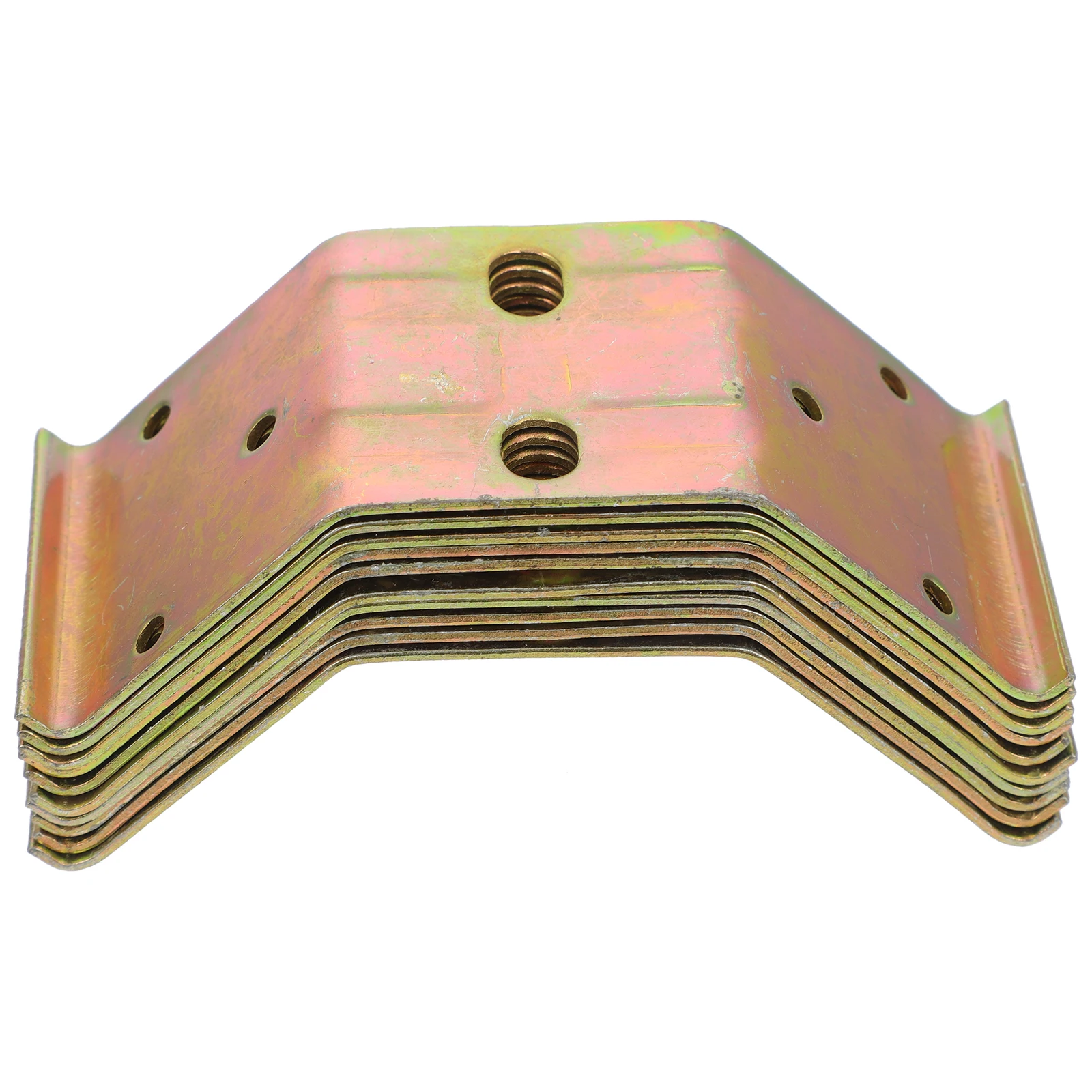 

10 шт., угловой кронштейн для ножки стола с двойным отверстием, соединительная скоба, железная монтажная полка, пластины для ремонта мебели, прочный, антикоррозийный, легкий