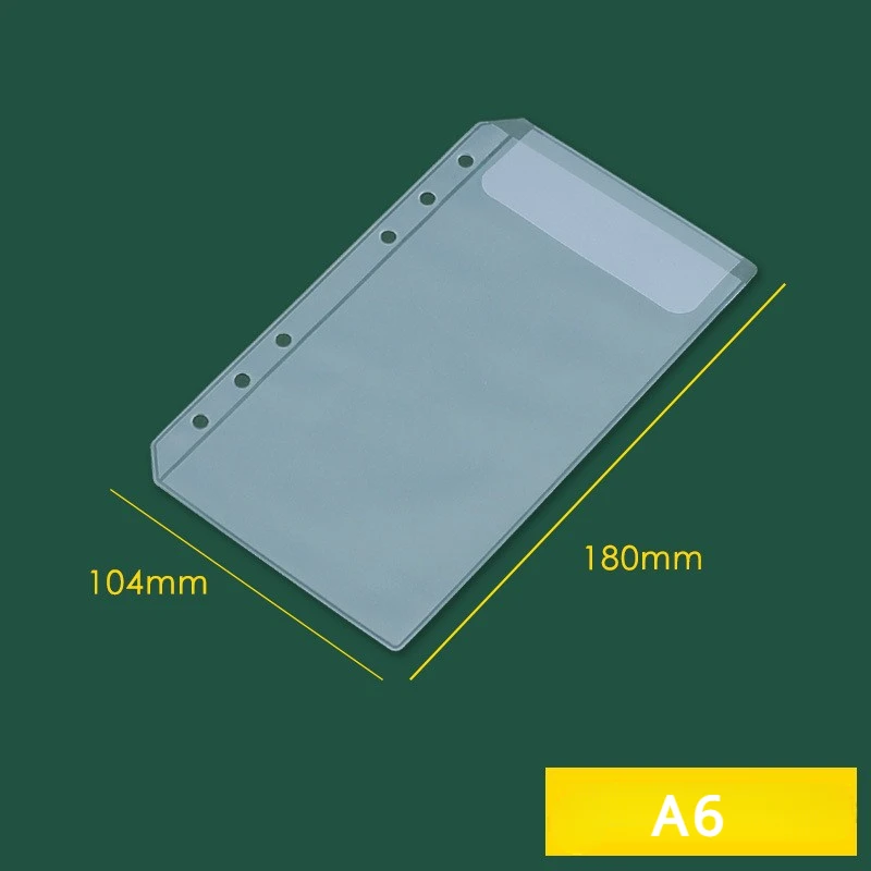 A6 Transparent Pockets Loose-leaf Binders Waterproof Document Filing Notebook Divider Bags Ticket Bags Data Storage