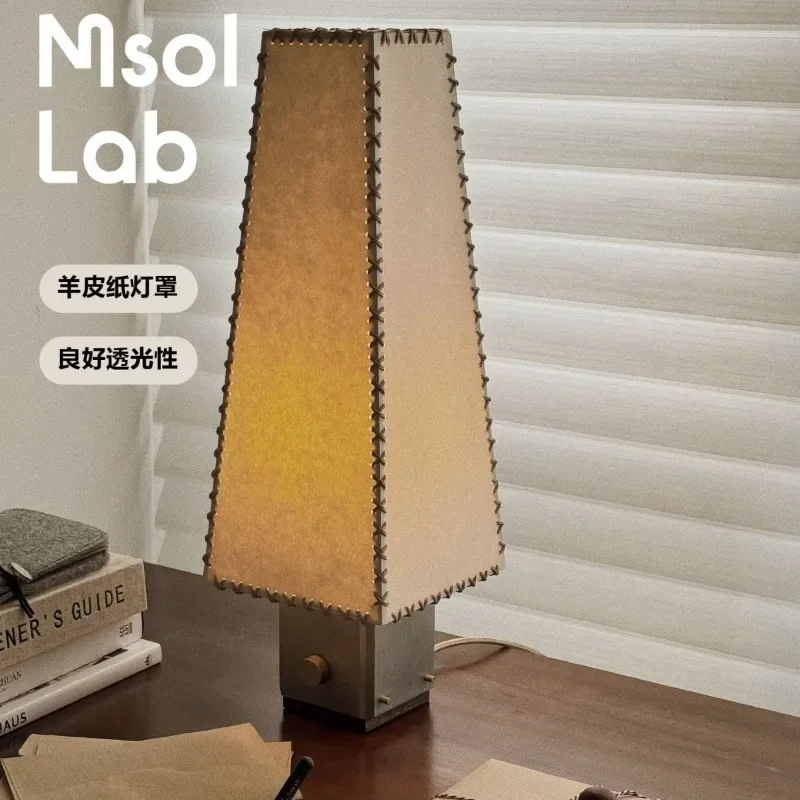 Handmade parchment lampshade, stepless dimming, living room and bedroom