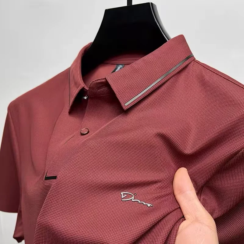 High end designer brand short sleeve POLO shirt men cool breathable summer T-shirt fashionable embroidery casual men's clothing