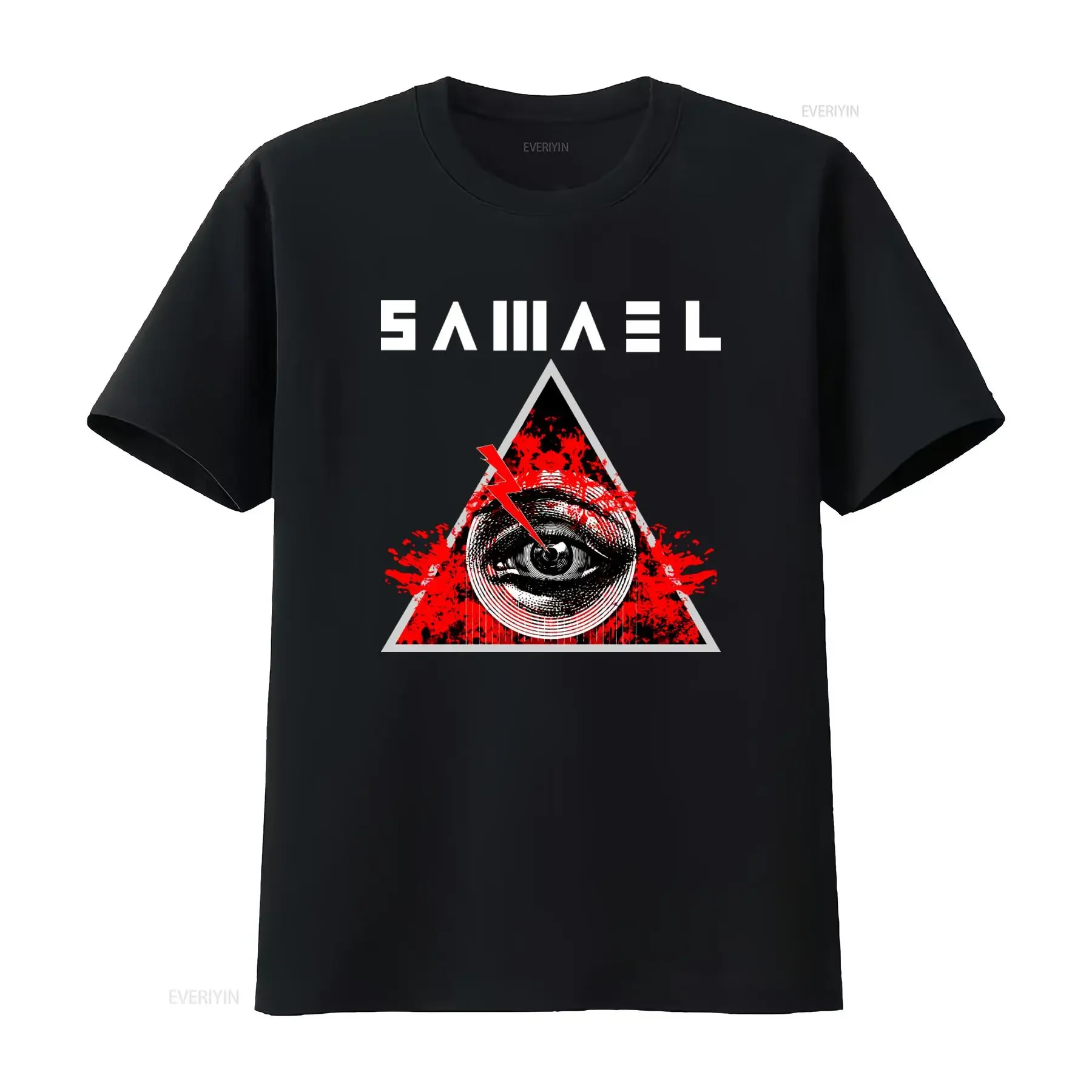 Samael Eye of Providence Print T Shirt for Men Stylish and Edgy Design vintage Washed Soft designer clothes Slightly homme