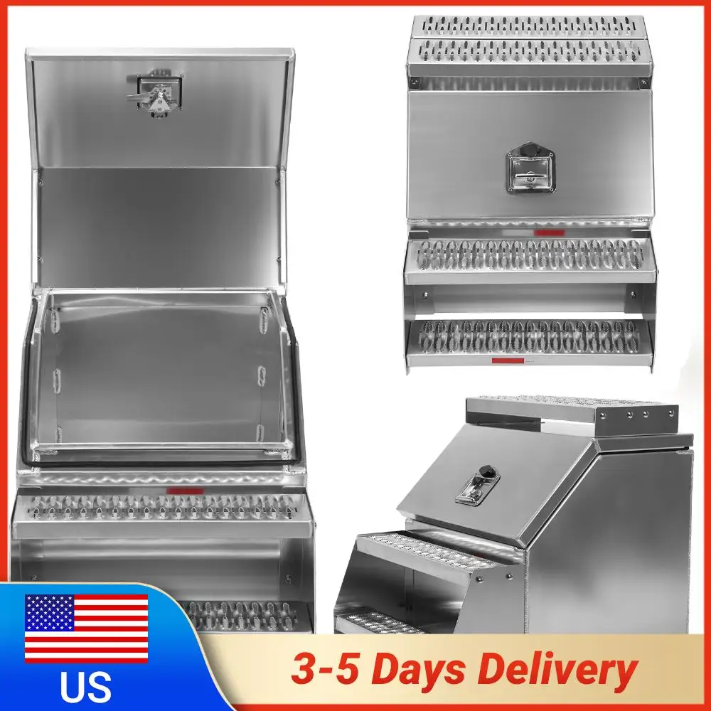

Weatherproof Lockable Storage Box 12/23 Inch Semi-Truck Step Tool Box with T-Handle Latch Lock Compatible for Peterbilt & More