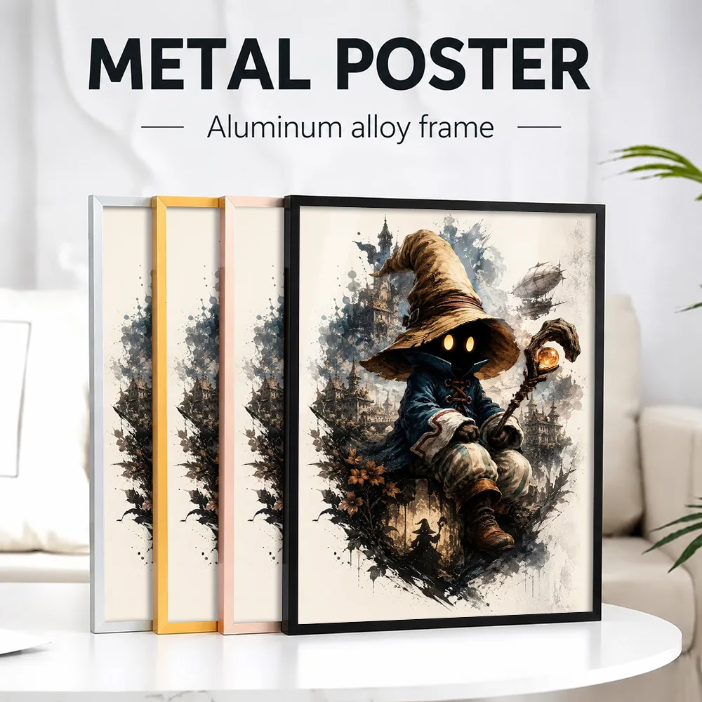 Vivi Ornitier Final Fantasy Framed Metal Print Customized Photo Heroic Quest Style Wall Art For Home Office Adventure Fan Gift