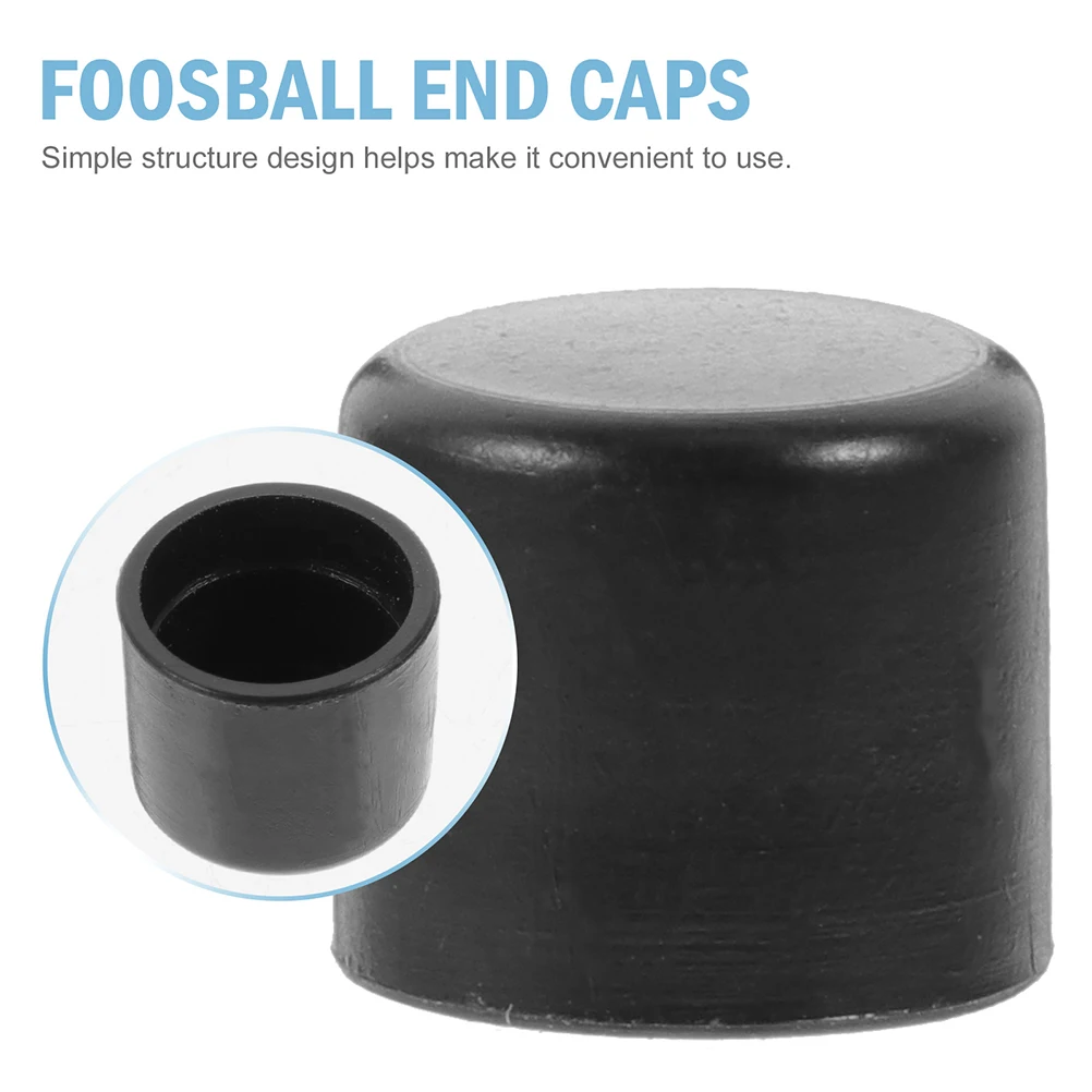

12pcs Foosball Table Accessories Football Rod Cover End Caps Replacement Pole Tips Black Durable Easy Install Compatible with