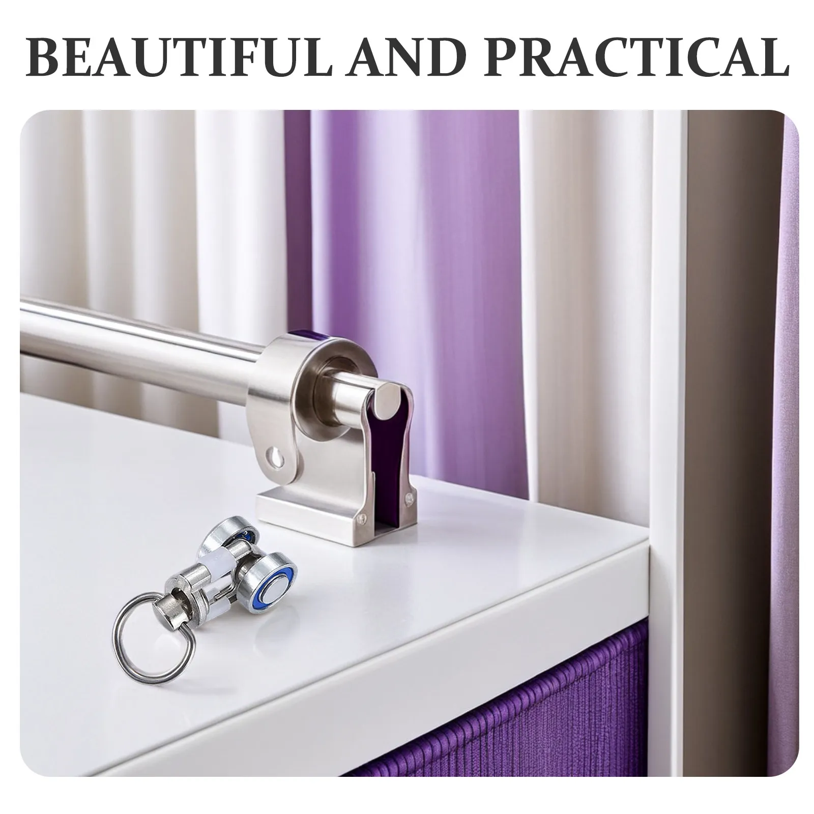 4Pcs Curtain Bearing Rollers Metal Pulley Runners Smooth Silent Operation Heavy Duty Track Accessories Ceiling Wall Mount