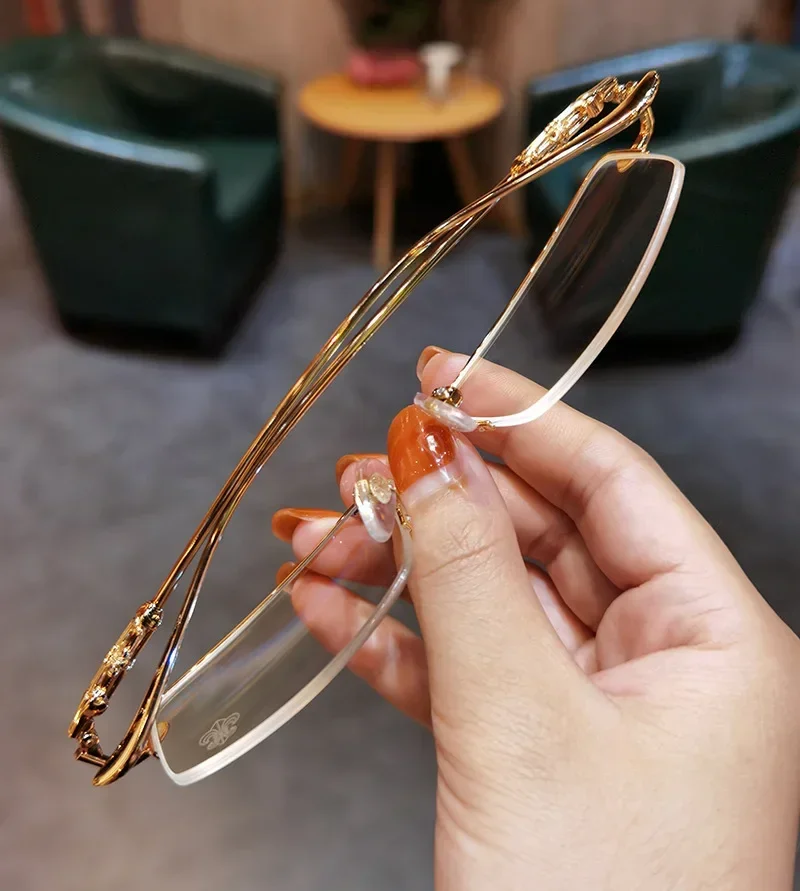 Halbrandlose Business-Myopiebrille für Herren, 0–6,0 Dioptrien | Photochrome, multifunktionale Anti-Blaulicht-Brille für das Büro – Detail 8