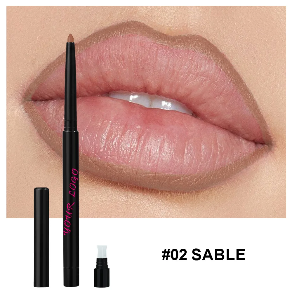 Etichetta privata senza LOGO, matita per labbra impermeabile, temperamatite, matita per trucco opaca