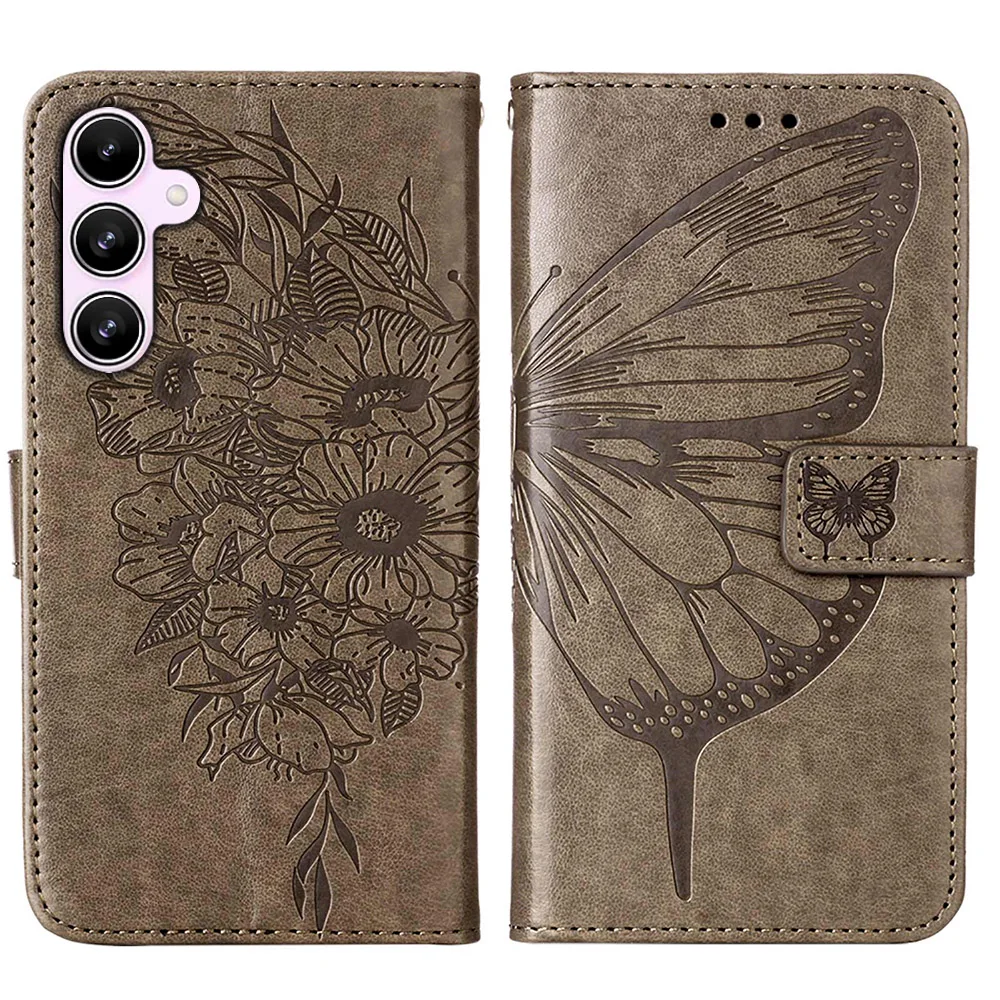 Emboss Butterfly Wallet Case for Xiaomi Redmi A3 Card Slots Leather Stand Cover for Xiaomi Redmi Note 13 Pro Plus POCO X6 Pro