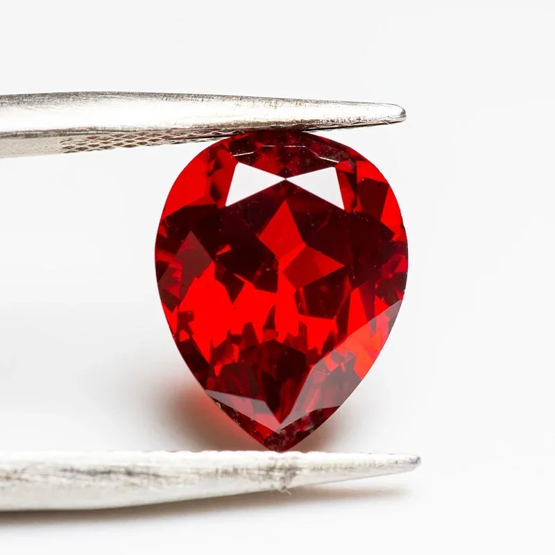 Lab Grown Ruby Top Quality Pear Shape Red Color VVS1 Charms For Diy Jewelry Making Bracelet Materials Selectable AGL Certificate