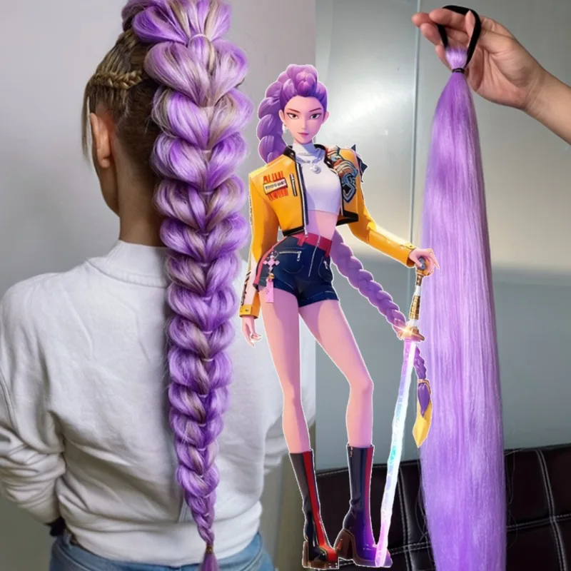 Peruka do cosplayu Demon Hunter Kpop, kostium Rumi Mira Zoey, nakrycie głowy, peruka na Halloween, ozdoba na głowę, peruka do cosplayu, długie włosy, peruki anime