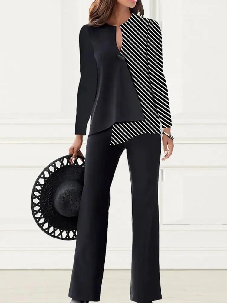 

Women's Suit 2025 Spring and Summer Women's New Fashion Loose Commuting Temperament Elegant Long Sleeve Color Matching Suit