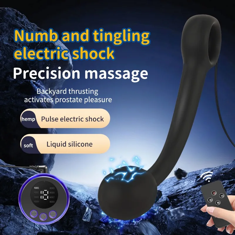 Anal Stimulato Electric Shock Dildo Toy Butt Anal Plug Stopper Prostate Massager With Ring Handle BDSM E-Stim Sex Toys 18+ 2