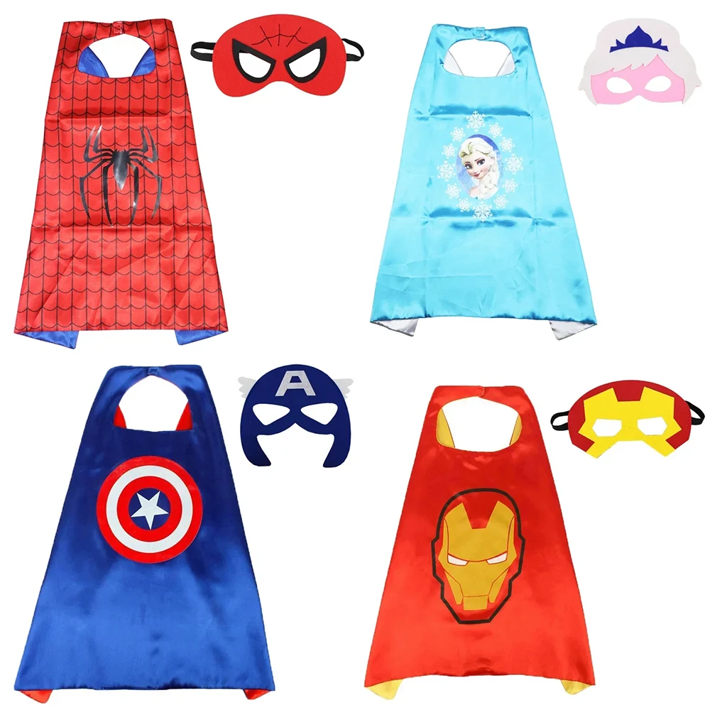 Marvel Masquerade Spiderman Mask Cape Cloak Frozen Spider Man Cloak Action Figure Marvel Toys Cosplay Child Party Gift