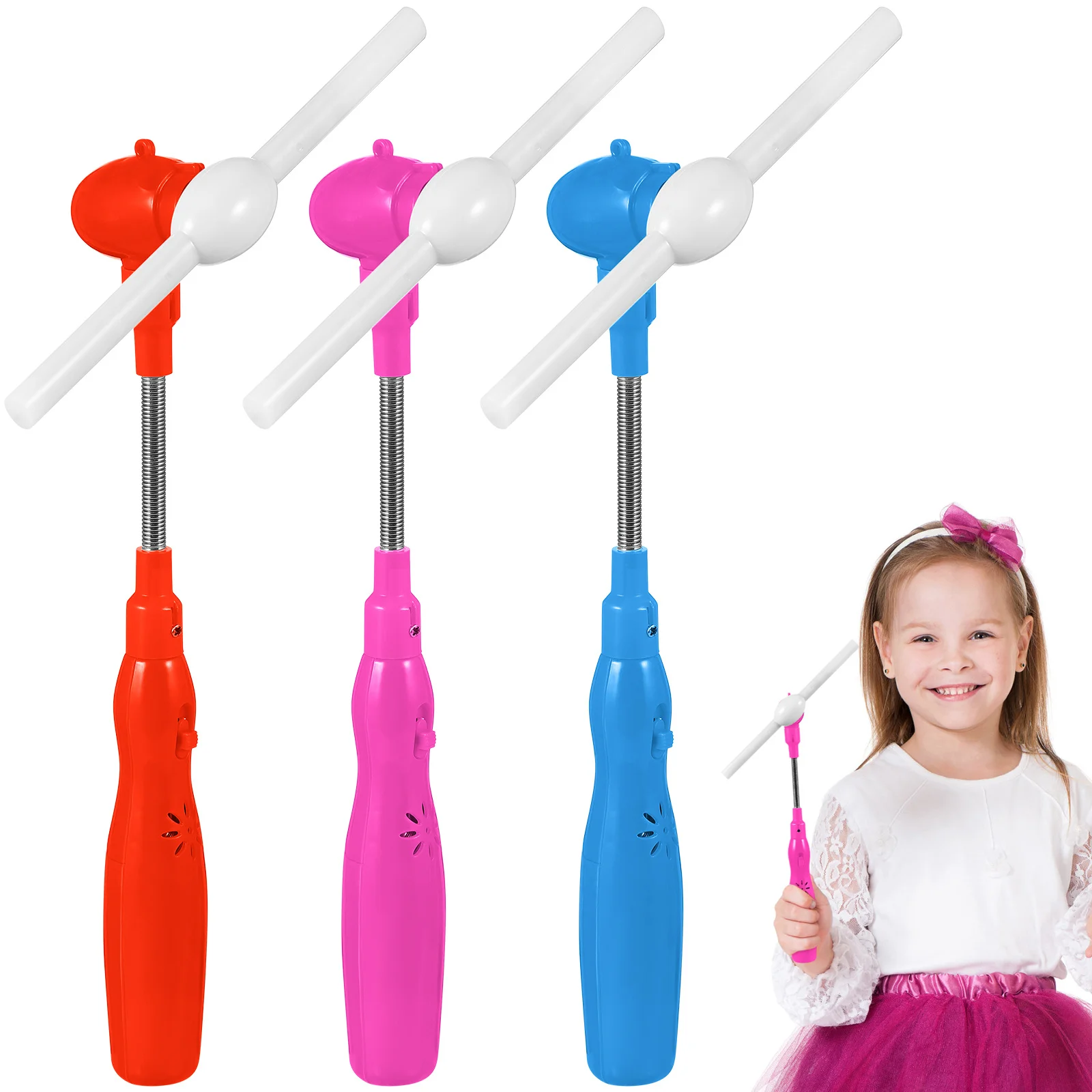 3 pcs Music Windmills For Kids Flashing Rotate Windmill Colorful Light Up Party Led Music Supplies Outdoor Indoor