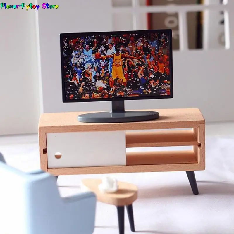 1PC Simulation Miniature Furniture Dollhouse Living Room Decoration Television Miniature Living Room TV Kid Gift