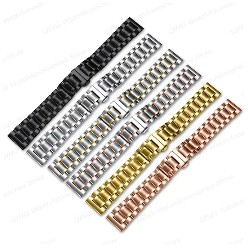 Curved end stainless steel watchband 16mm 17mm 18mm 19mm 20mm 21mm 22mm 23mm 24mm watch strap  For Casio Citizen Selko bracelet