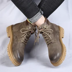 Winter Men's Boots Genuine Leather Boots Men's Warm Fur Snow Boots Outdoor Desert Boots Brand Leather Men Motorcycle Ankle Boots