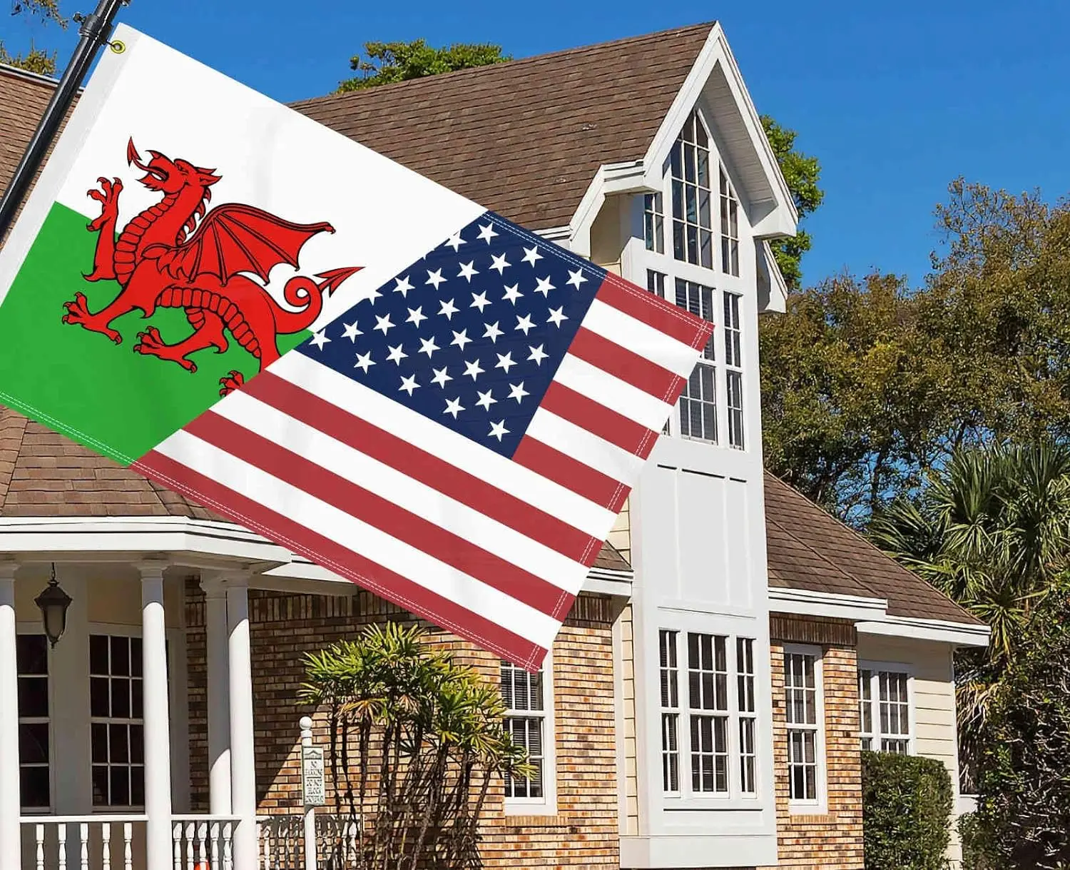 Flagnshow 100% Polyester USA Welsh Flag