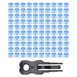 100 Pcs Blue RJ45 Port Ethernet LAN Hub Anti Dust Cover Plug Cap Blockout Protector with Proprietary Lock and Key