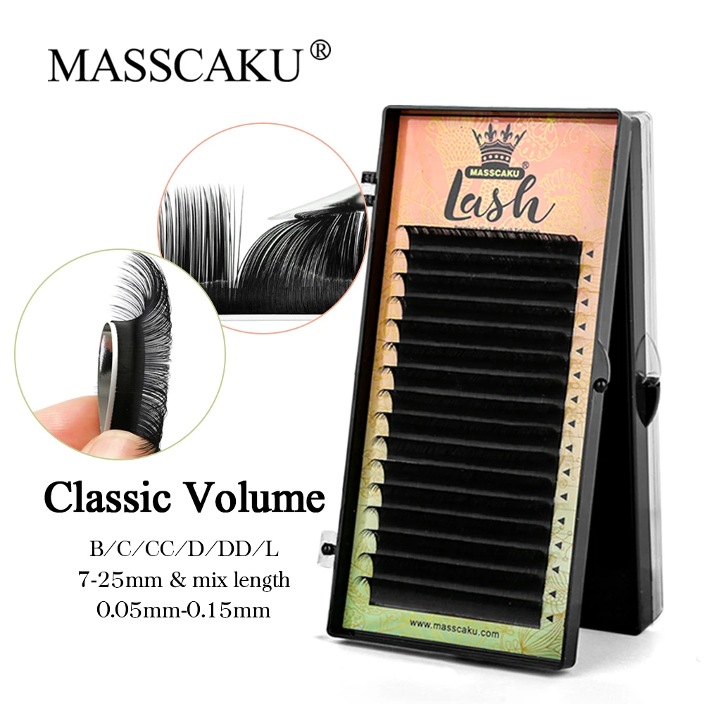 

Hot Sale Individual False Eyelashes Extension 8-16mm Single Length Lash Natural Look Russian Volume Regular Classic Lashes Trays