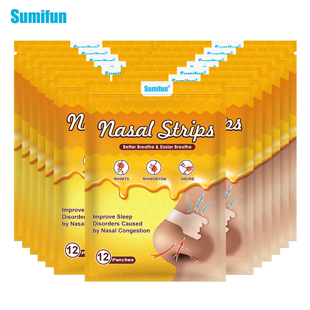 

12/24/36/60Pcs Sumifun Bee Venom Rhinitis Nose Strip Treat Nasal Congestion Anti Snore Sticker Sleep Easier Breath Care Plaster