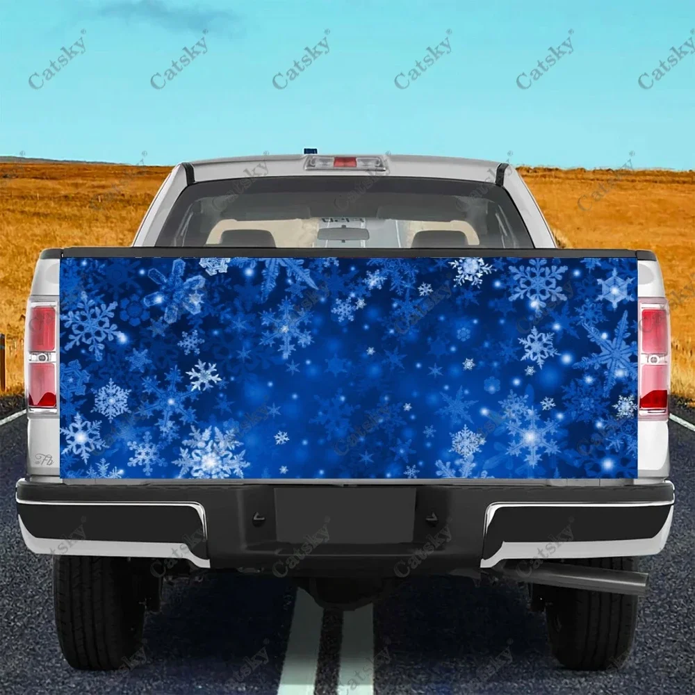 

Christmas Snowflakes Car Tail Trunk Protect Vinly Wrap Sticker Decal Wheel Hood Decoration Engine Cover for SUV Off-road Pickup