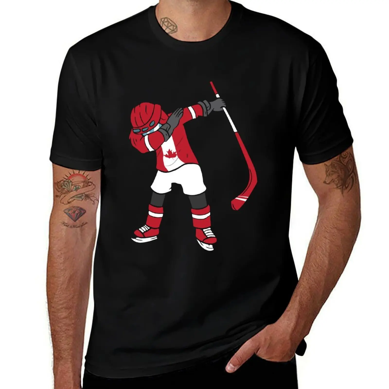 Dabbing Ice Hockey Player Canada Ice Hockey Canadian T-Shirt Summer Holiday T-Shirt