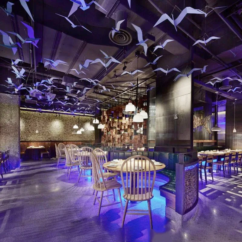 Hotel Restaurant Air Pendant Creative Bird Decoration Lobby Corridor Decoration Ceiling Pendant Wrought Iron Thousand Paper Cran