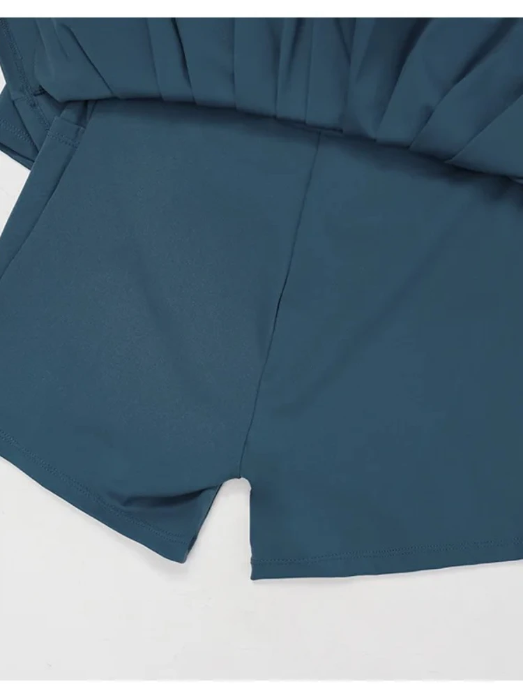 فستان لياقة بدنية نسائي جديد مكون من قطعتين لعام 2025 بدلة مضادة للتعرض للرياضات الخارجية والجري والتنس واليوجا والتمارين الرياضية