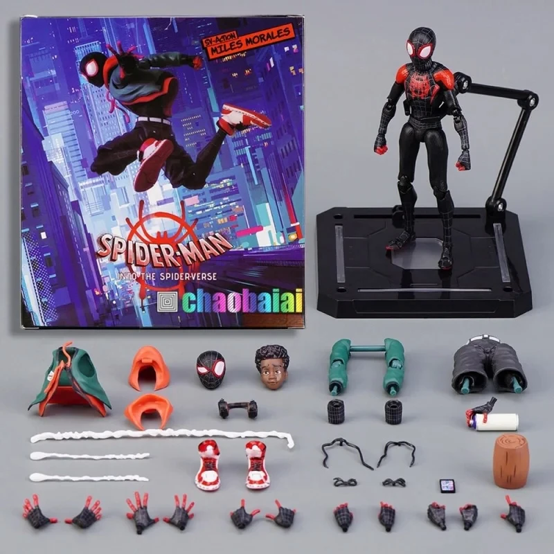 

2026 Spider Miles Action Figure Morales Spider-Verse Movable Joints Collectible PVC Model Original Box Replaceable Toy Gift