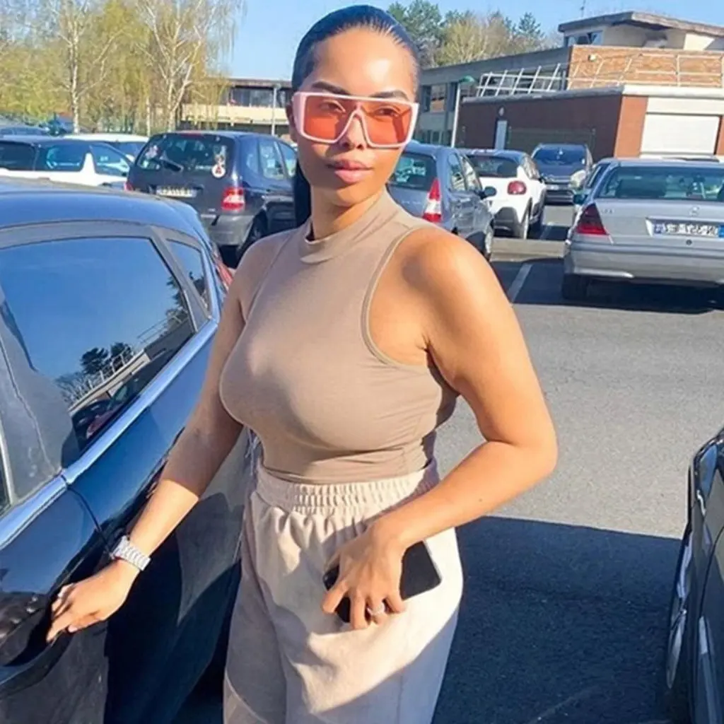 

Slim-fit Women's T-shirt European American Style Summer Yoga Sports Vest Sleeveless Half-high Collar Inner Umbilical