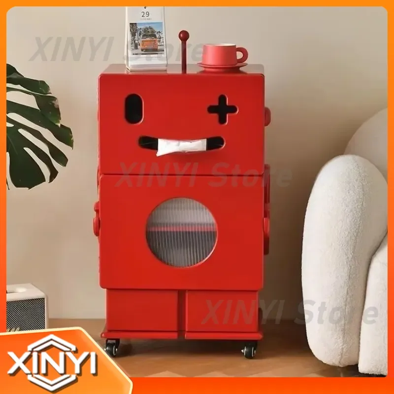 for Robot Style Bedside Table for Modern Bedroom Storage Cabinet Movable Sofa Side Table Dopamine Design Nightstand Furniture