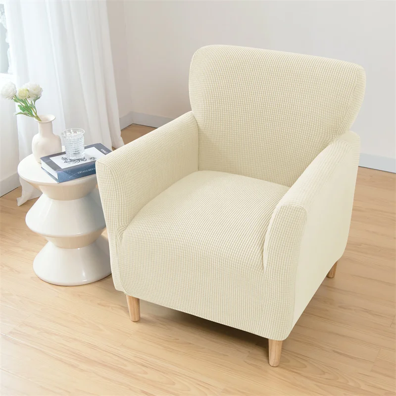 Polar Fleece Tub Club Chair Cover Spandex Armchair Slipcovers for Living Room Elastic Single Sofa Covers Home Bar Counter Hotel