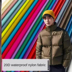 Anti-wrinkle 20D Nylon Fabric Waterproof By Meter for Down Jacket Vest Clothing Sewing High-grade Thin Smooth Textile Plain Soft