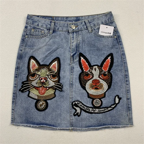 Vintage waed denim saia l cintura retro verão resistente ao desgaste algodão adolescentes ci viajando touring saia