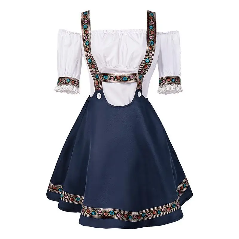 Beer Festival loween Themed Bavarian Women's Outfit Size-Specific Crop Top And High Waist Pants Set Traditional Costume