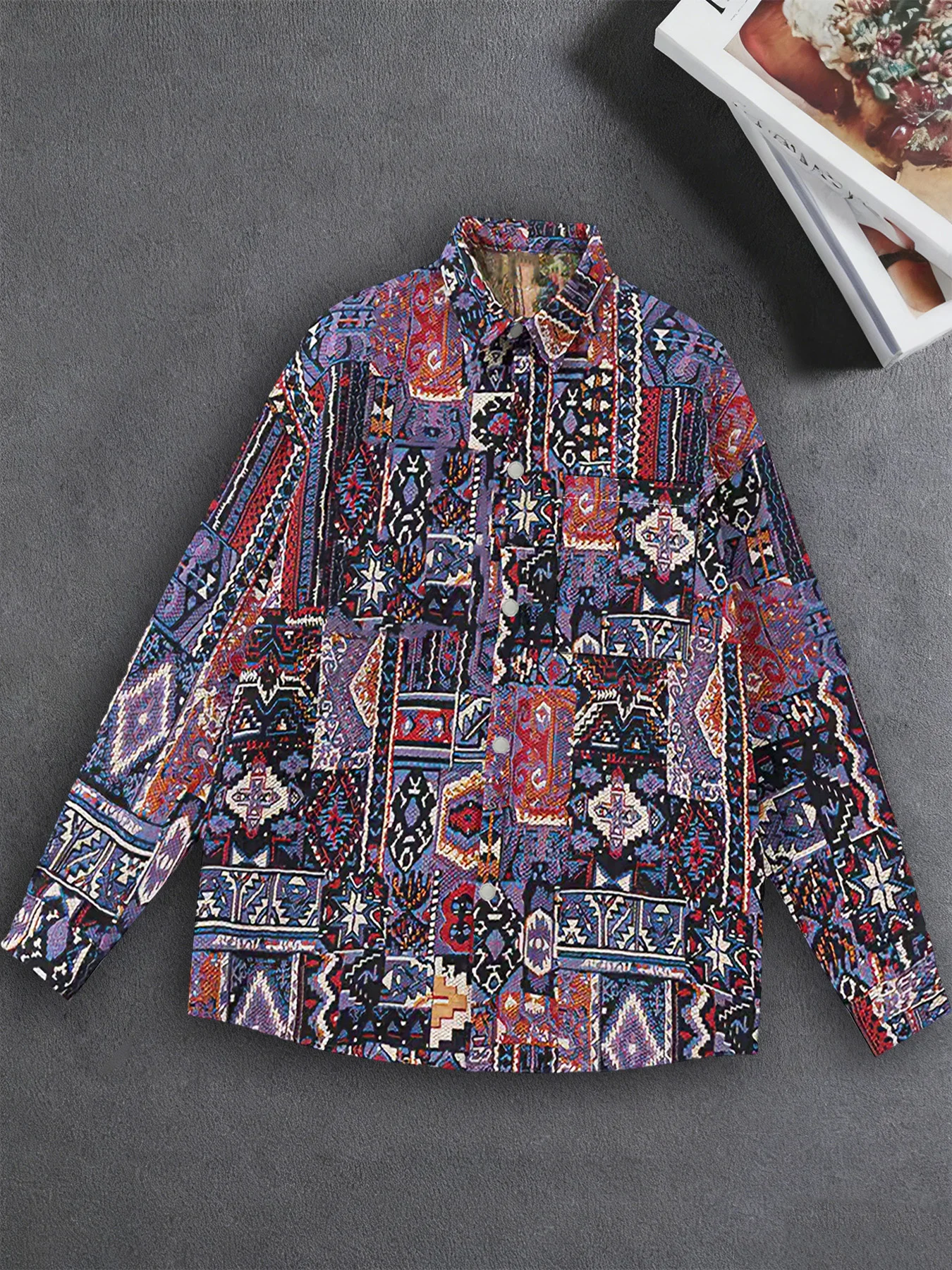 

Spring and Autumn Lapel Ethnic Style Cool Jacket for Men, Casual Stylish Work Jacket, Trendy Men's Outerwear