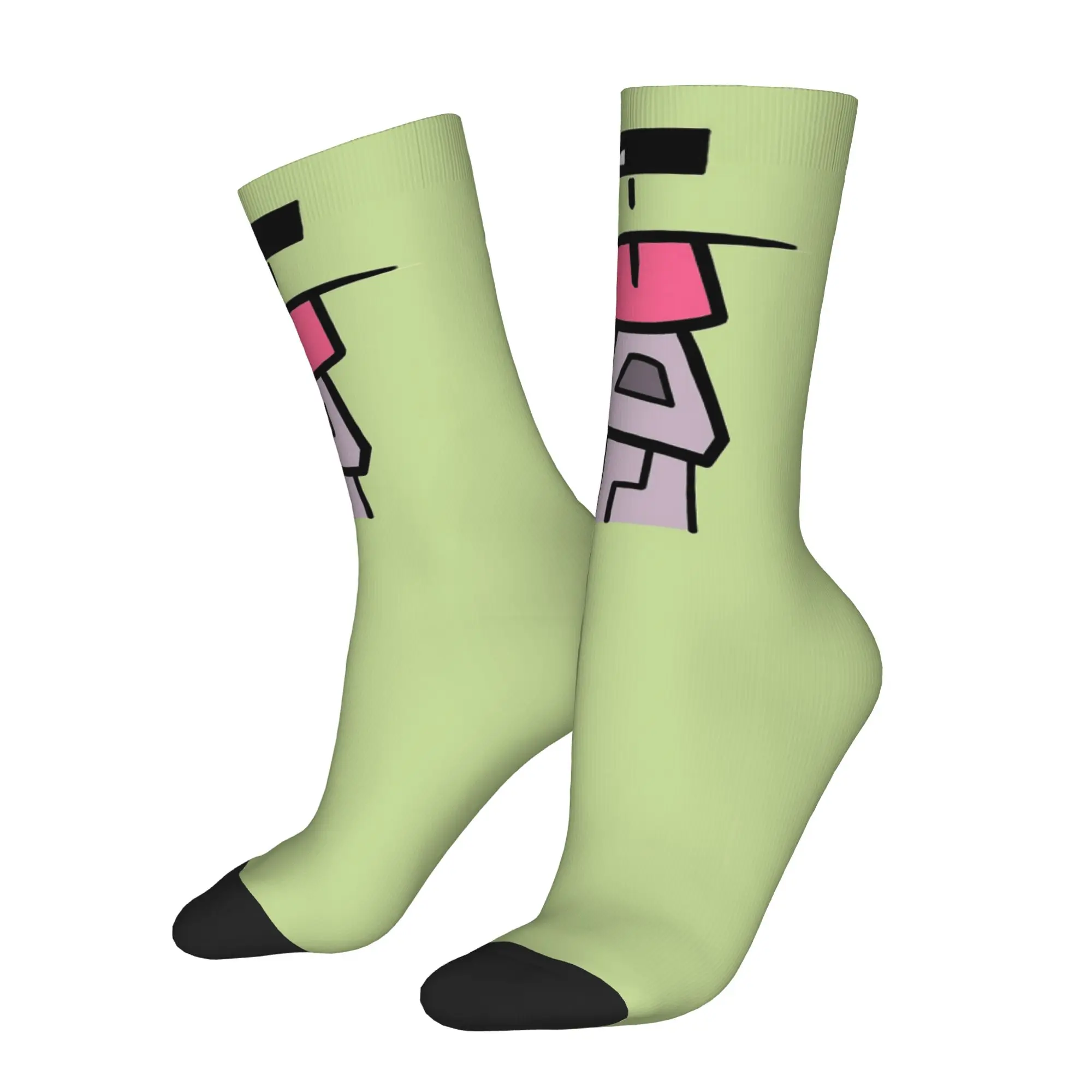 Autumn Winter Colorful Unisex Gir Socks Invader Zim Alien Sweat Absorbing Soccer Socks