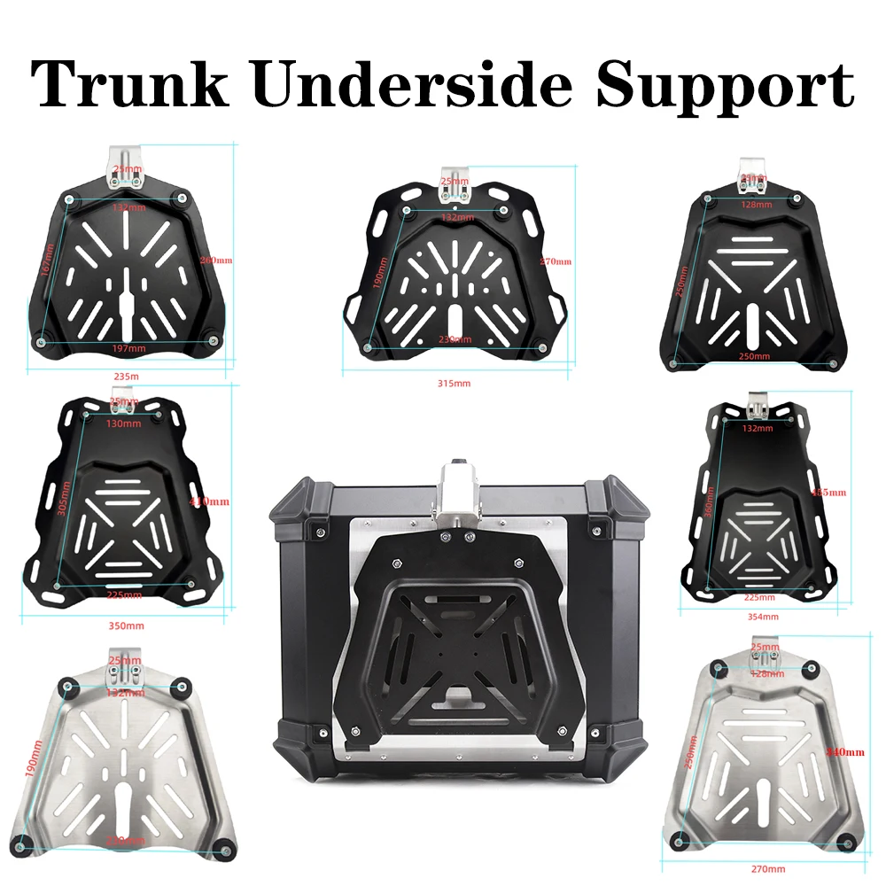 

28-100L Universal Motorcycle Tail Top Box Rear Luggage Case Base Plate Bracket Helmet Trunk Quick Release Shelf Holder