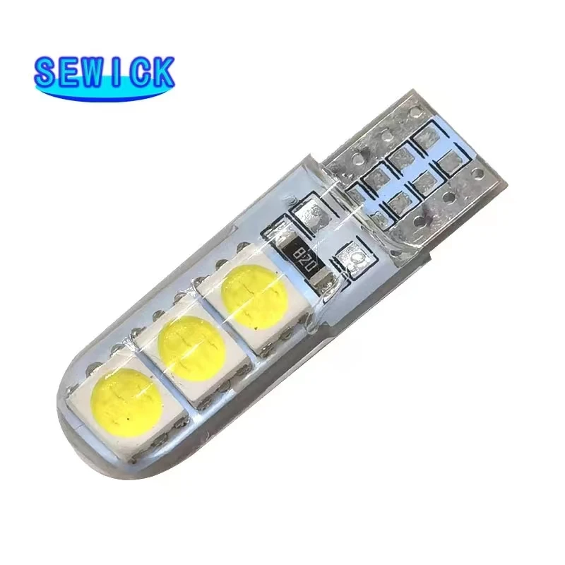

Discount 100PCS T10 194 2825 W5W LED 6 SMD Silica Gel Waterproof Light Auto Parking Bulb Silicone Shell Car Reading Dome lamp