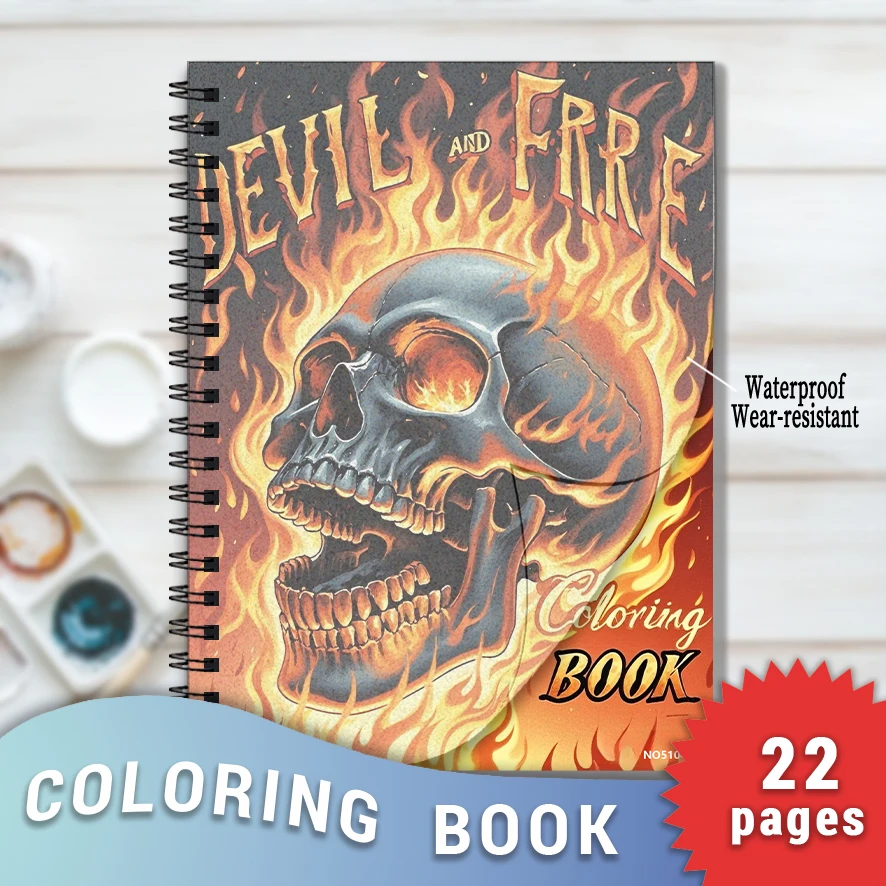 Skullture Adult Coloring Book - 8.3x 11.2 Inch 22 Page Coloring Book - Helps Reduce Stress and Ease Emotions