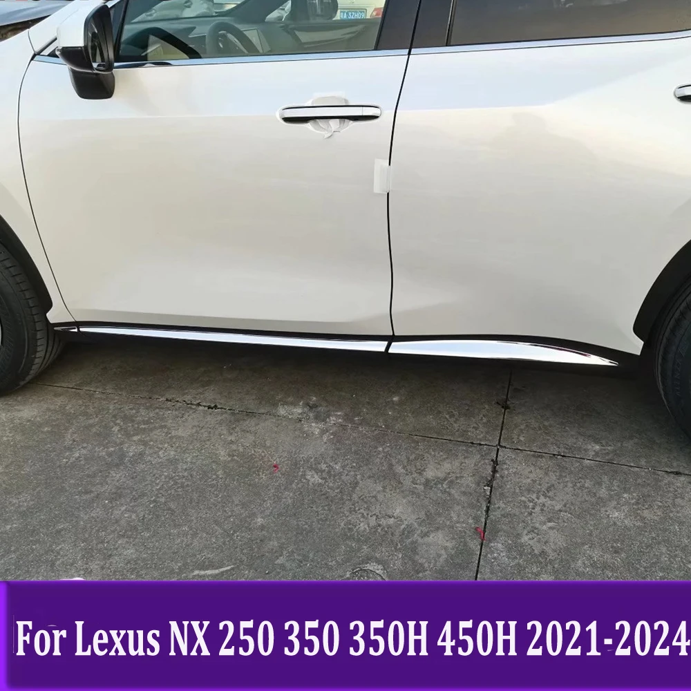 Side Door Body Moulding Line Strips Cover Trim For Lexus NX 250 350 350H 450H 2021 2022 2023 2024 Chrome Exterior Accessories