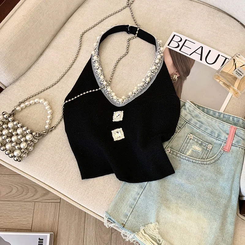 

Модный трикотажный топ с объемной вышивкой для женщин, летняя новинка для молодых взрослых